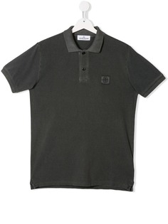 Stone Island Junior рубашка-поло с нашивкой-логотипом