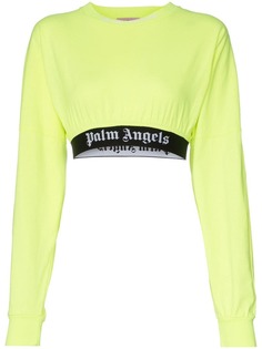 Palm Angels укороченная футболка с длинными рукавами и логотипом