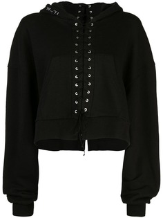 Unravel Project укороченное худи со шнуровкой