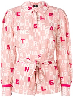 Elisabetta Franchi топ в стиле колор-блок с логотипом