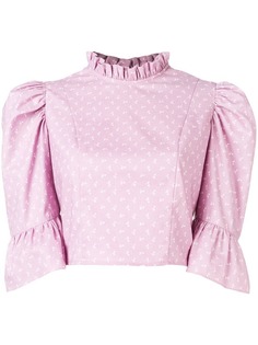 Batsheva укороченная блузка с цветочным принтом