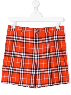 Burberry Kids классические шорты в клетку