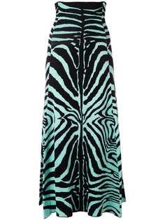 Laneus юбка макси с зебровым принтом