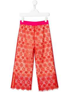 Pinko Kids широкие брюки из цветочного кружева