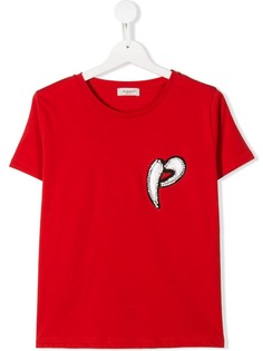 Pinko Kids футболка с логотипом и пайетками