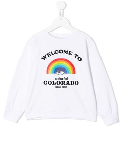 Chiara Ferragni Kids свитшот с вышивкой