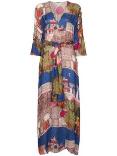 Chufy Camel printed maxi-dress