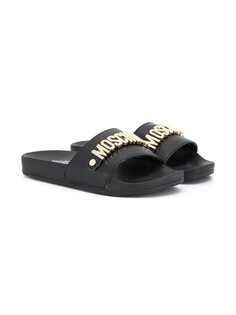 Moschino Kids шлепанцы с логотипом