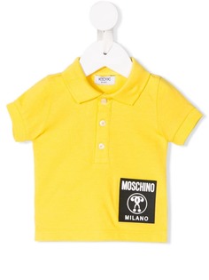 Moschino Kids рубашка-поло с нашивкой-логотипом