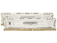 Модуль памяти Crucial Ballistix Sport LT White DDR4 DIMM 2400MHz PC4-19200 CL16 - 16Gb KIT (2x48b) BLS2K8G4D240FSC
