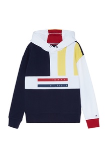 Контрастное хлопковое худи Tommy Hilfiger Kids