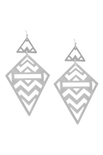 Серебристые серьги с треугольниками Aqua