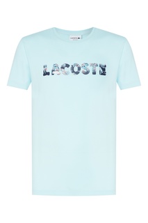 Голубая футболка с логотипом Lacoste