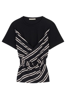 Комбинированный хлопковый топ Maje