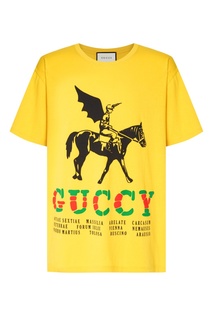 Желтая футболка с крылатым жокеем Gucci