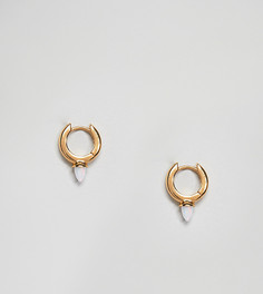 Позолоченные серьги-кольца с опалами в форме шипов Orelia - Золотой
