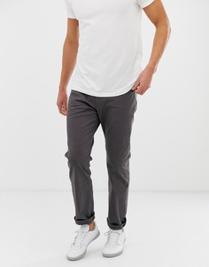 Темно-серые саржевые брюки прямого кроя Esprit - Серый