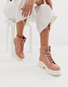 Бежевые ботинки на толстой подошве New Look - Розовый