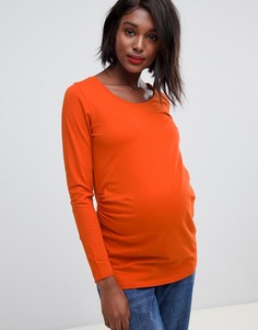 Оранжевый лонгслив в полоску New Look Maternity - Оранжевый