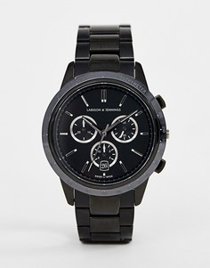 Черные часы-браслет с хронографом Larsson & Jennings Rally - 41 мм - Черный