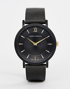 Черные часы с сетчатым браслетом Larsson & Jennings Lugano Sloane - 40 мм - Черный