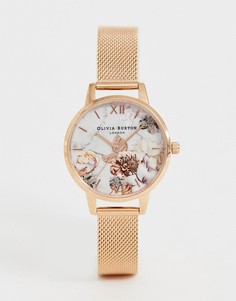 Часы с мраморным эффектом и цветочным рисунком Olivia Burton OB16CS06 - Золотой