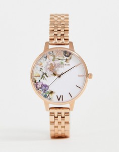 Розово-золотистые часы-браслет Olivia Burton OB16EG135 Enchanted Garden - Золотой