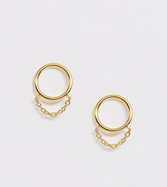 Позолоченные серебряные серьги-кольца с открытым дизайном и цепочками ASOS DESIGN - Золотой
