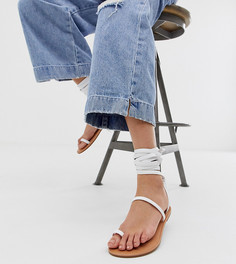 Белые сандалии для широкой стопы с завязками RAID - Белый
