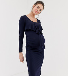 Темно-синее платье миди с запахом Bluebelle Maternity - Темно-синий