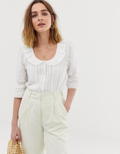 Блузка в винтажном стиле Leon & Harper - Белый
