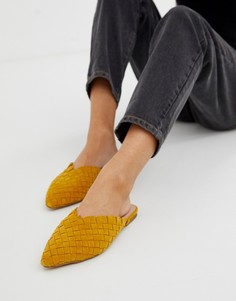 Замшевые тканые мюли горчичного цвета ALDO Eliliwia - Желтый