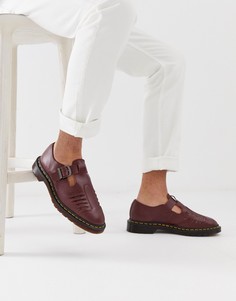 Бордовые плетеные босоножки Dr Martens - Красный