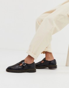 Черные плетеные босоножки Dr Martens - Черный