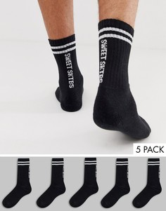 Набор из 5 пар черных носков в полоску SWEET SKTBS - Черный