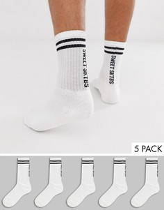 5 пар белых носков с полосками SWEET SKTBS - Белый