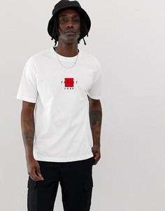 Белая футболка с вышитым логотипом на груди Parlez Mavar - Белый