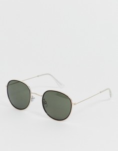 Круглые солнцезащитные очки в золотистой оправе Burton Menswear - Золотой