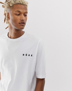 Свободная футболка с принтом логотипа Noak - Белый