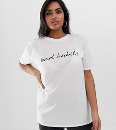 Белая футболка с надписью Missguided Plus - Белый