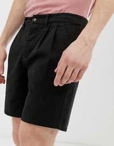 Черные облегающие шорты чиносы со складками ASOS DESIGN - Черный