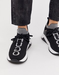 Черные кроссовки-слипоны HUGO Atom - Черный