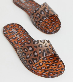 Шлепанцы для широкой стопы с леопардовым принтом ASOS DESIGN - Мульти