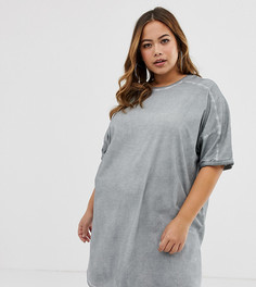 Платье-футболка с отворотами на рукавах ASOS DESIGN Curve - Серый