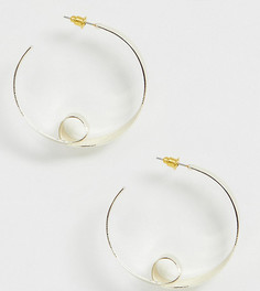 Золотистые серьги-кольца с перекрученным дизайном Glamorous - Золотой