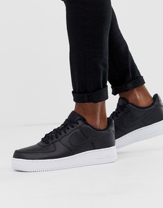Черные кроссовки с белой подошвой Nike Air Force 1 07 - Черный