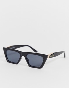 Угловатые черные солнцезащитные очки River Island - Черный