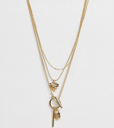 Золотистое ярусное ожерелье с подвесками Monki - Золотой
