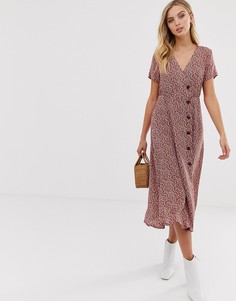 Платье миди на пуговицах с цветочным принтом Vila - Мульти