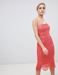 Кружевное платье-футляр Stylestalker Amelie - Розовый